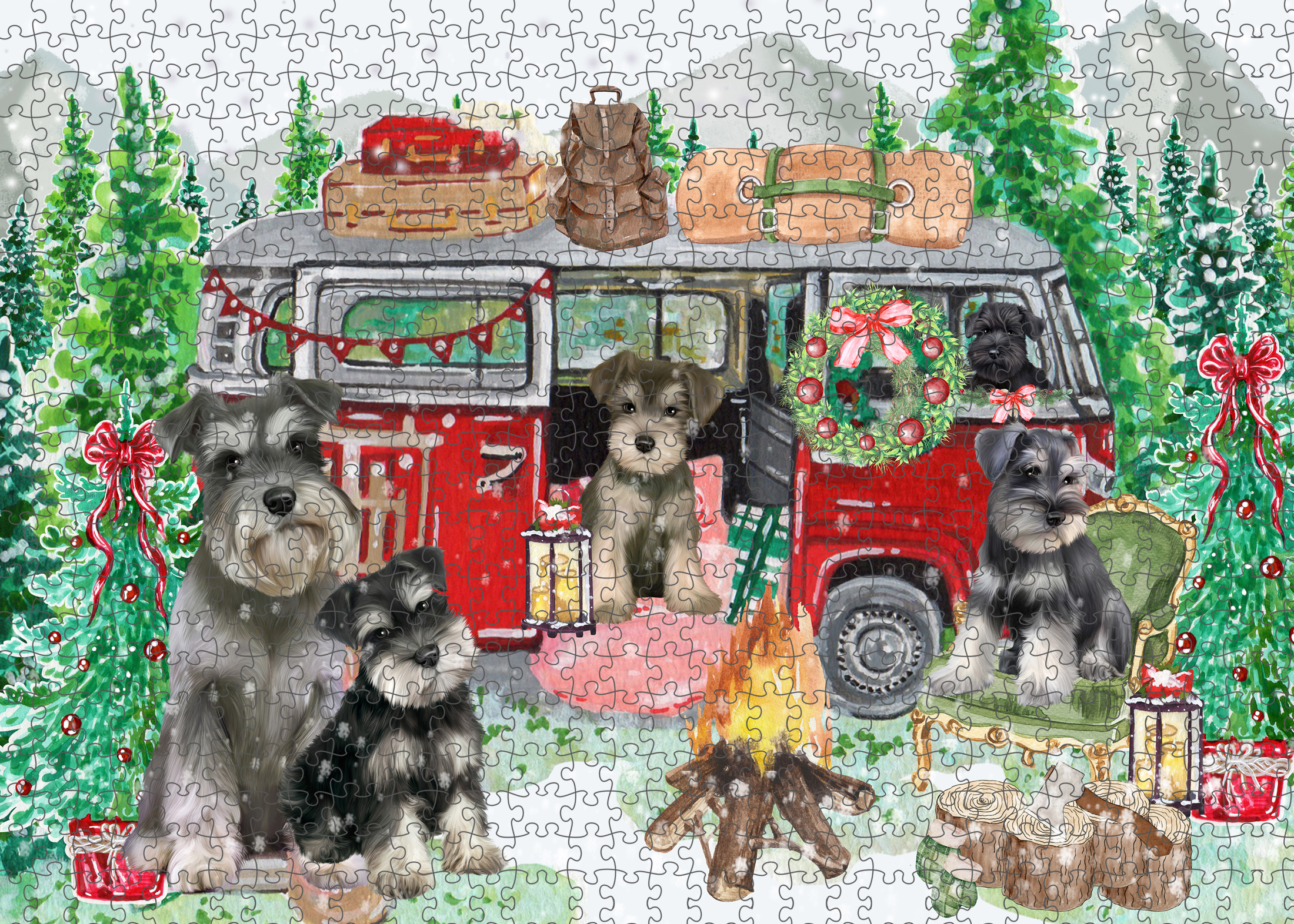 Schnauzer Jigsaw Puzzle for Adults Interlocking Games Christmas Dog Gift NWT - Picture 22 of 53