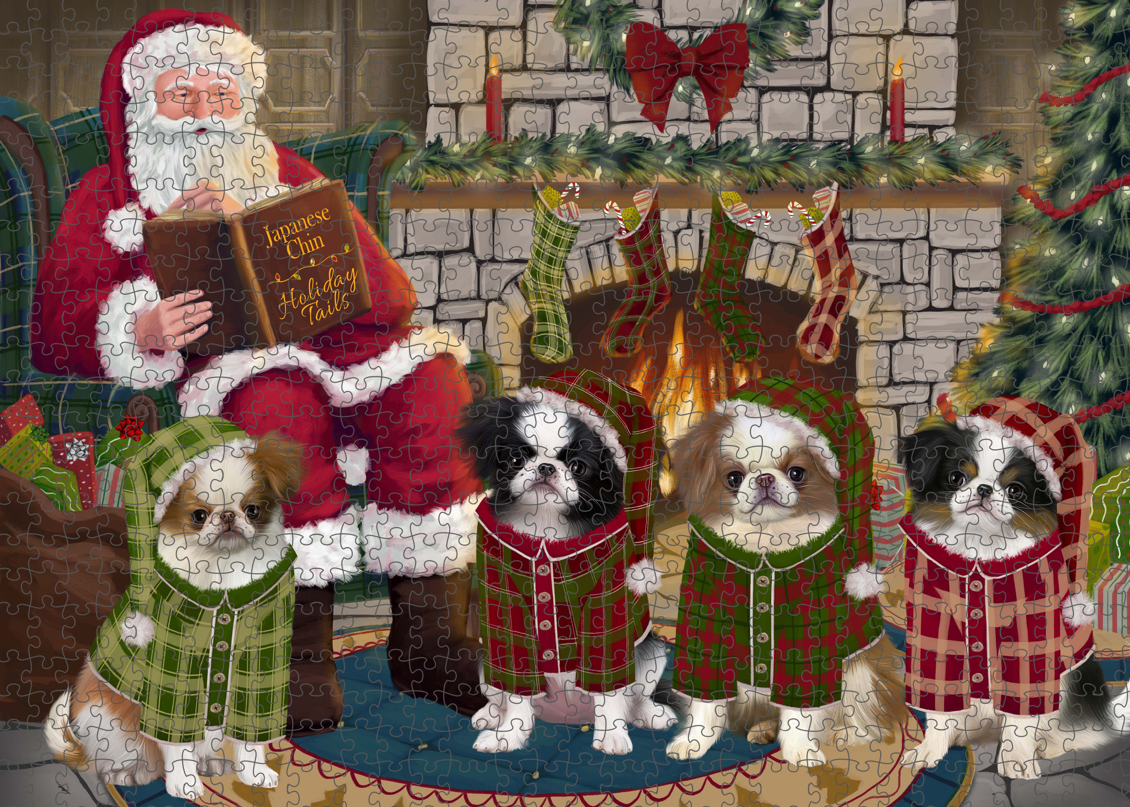 Japanese Chin Jigsaw Puzzle for Adults Interlocking Games Christmas Dog Gift NWT - Picture 18 of 41