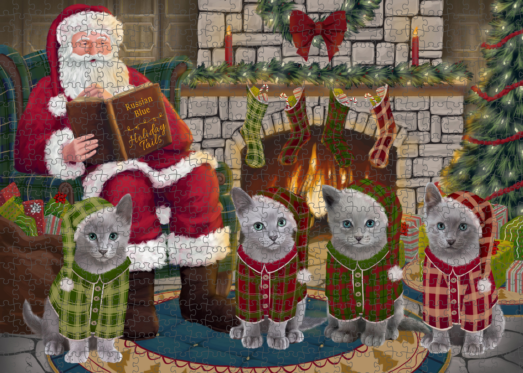 Russian Blue Jigsaw Puzzle for Adults Interlocking Games Christmas Cat Gift NWT - Picture 21 of 49