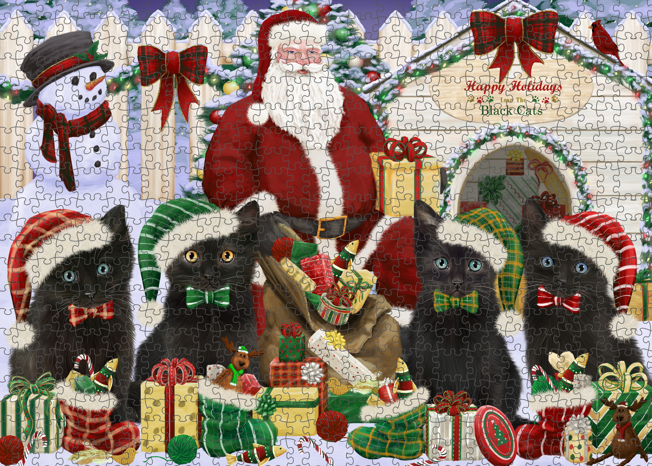 Black Cat Jigsaw Puzzle for Adults Interlocking Games Christmas Gift NWT - Picture 25 of 51