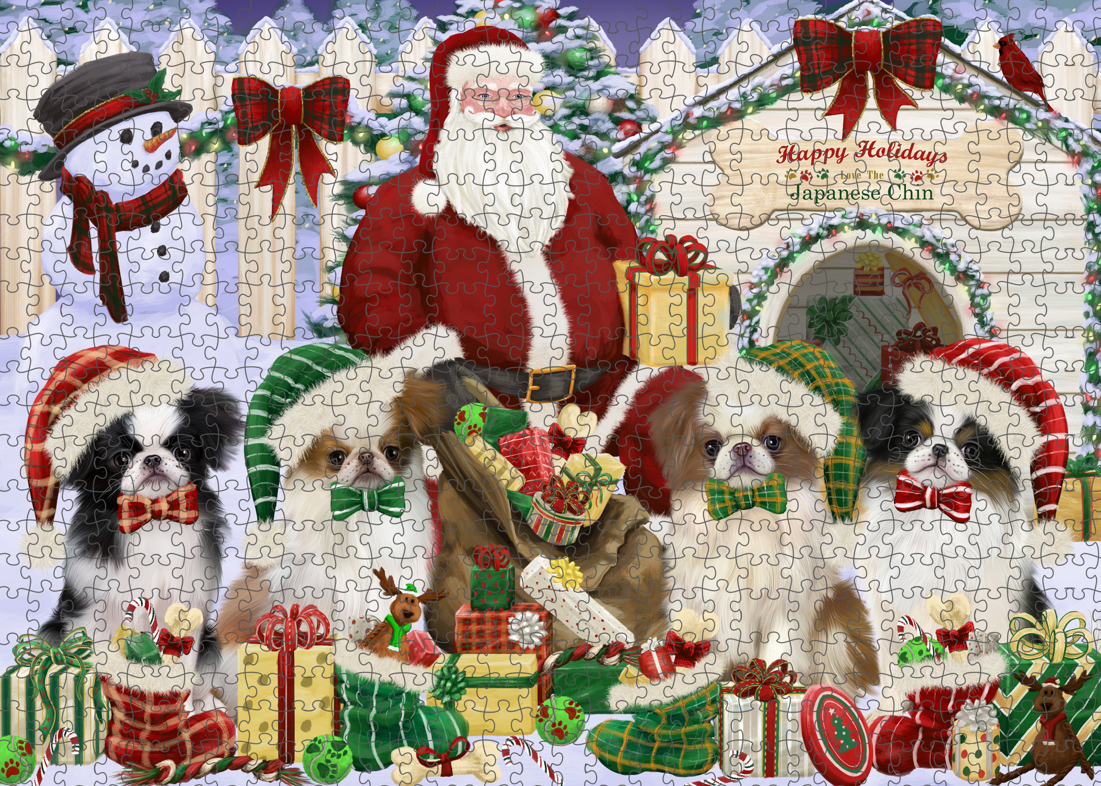 Japanese Chin Jigsaw Puzzle for Adults Interlocking Games Christmas Dog Gift NWT - Picture 22 of 41
