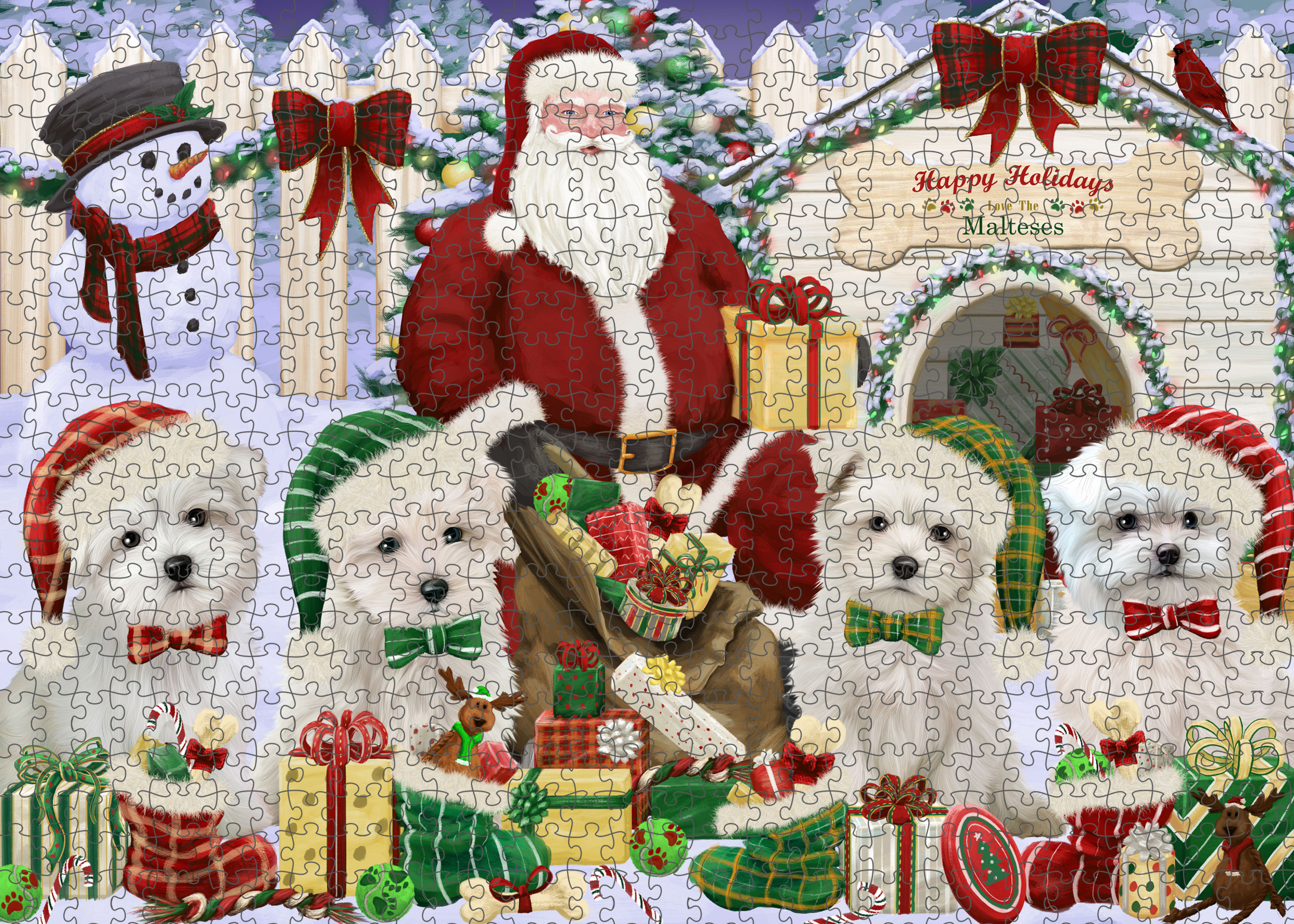 Maltese Jigsaw Puzzle for Adults Interlocking Games Christmas Dog Gift NWT - Picture 23 of 50