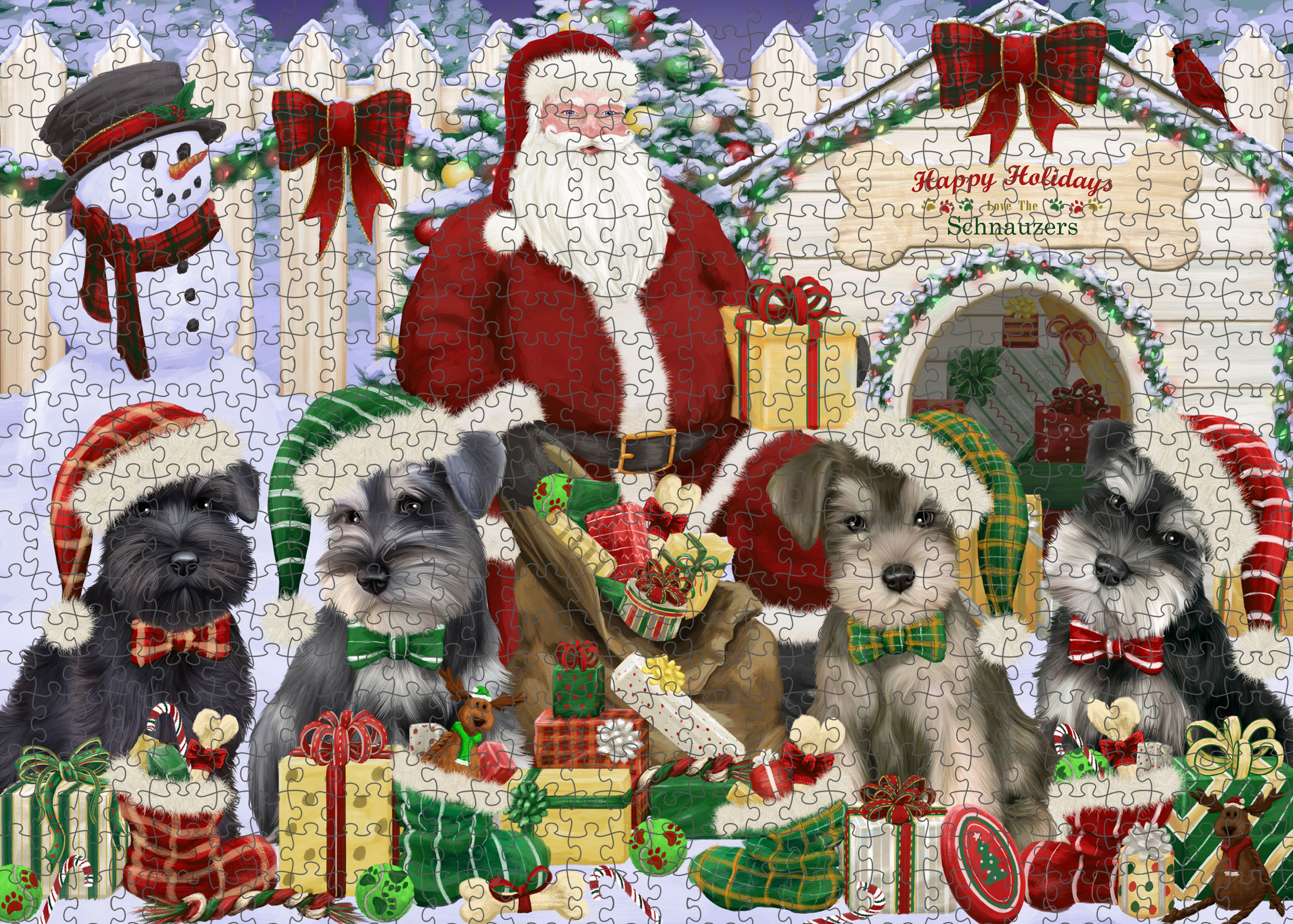 Schnauzer Jigsaw Puzzle for Adults Interlocking Games Christmas Dog Gift NWT - Picture 25 of 53