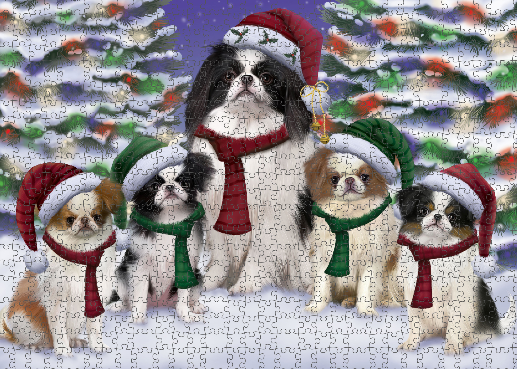 Japanese Chin Jigsaw Puzzle for Adults Interlocking Games Christmas Dog Gift NWT - Picture 11 of 41