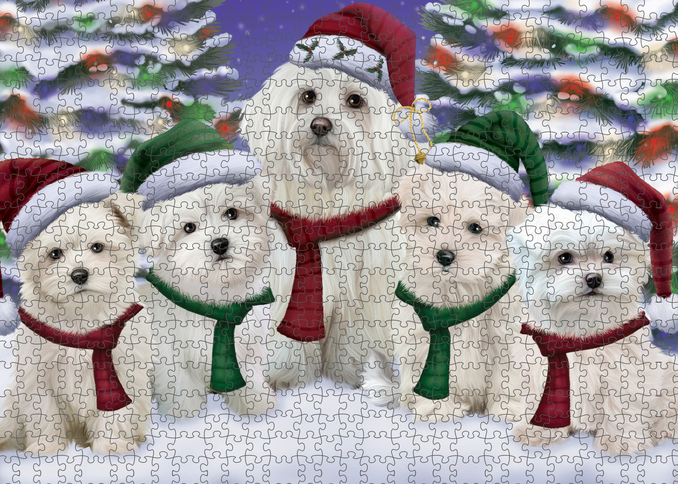 Maltese Jigsaw Puzzle for Adults Interlocking Games Christmas Dog Gift NWT - Picture 11 of 50