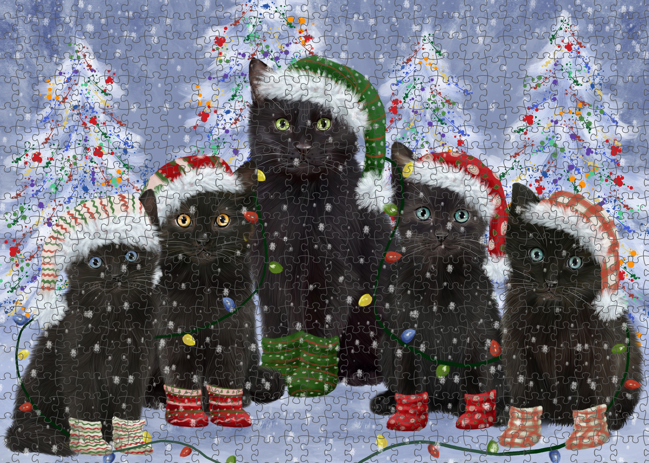 Black Cat Jigsaw Puzzle for Adults Interlocking Games Christmas Gift NWT - Picture 18 of 51