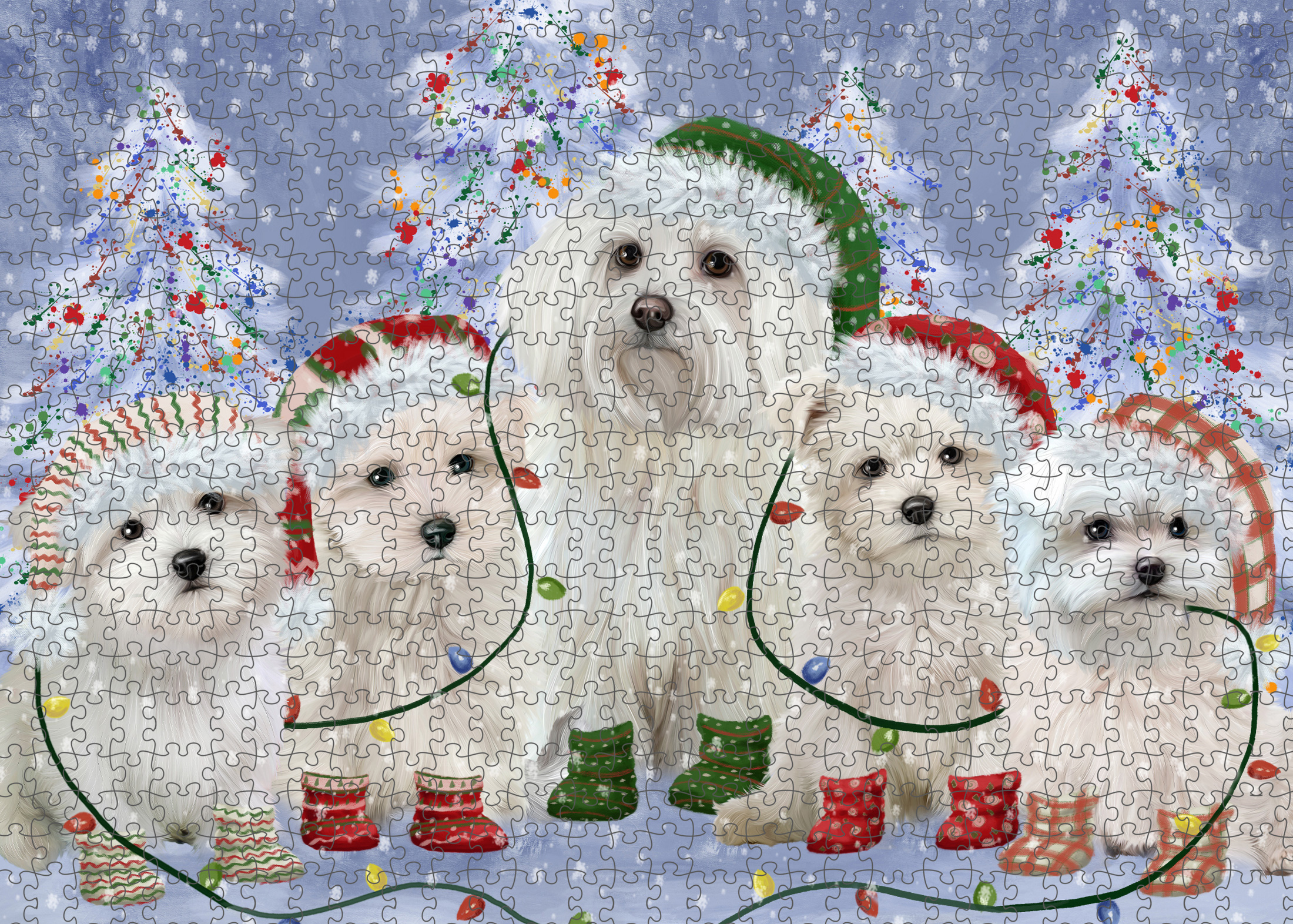 Maltese Jigsaw Puzzle for Adults Interlocking Games Christmas Dog Gift NWT - Picture 16 of 50