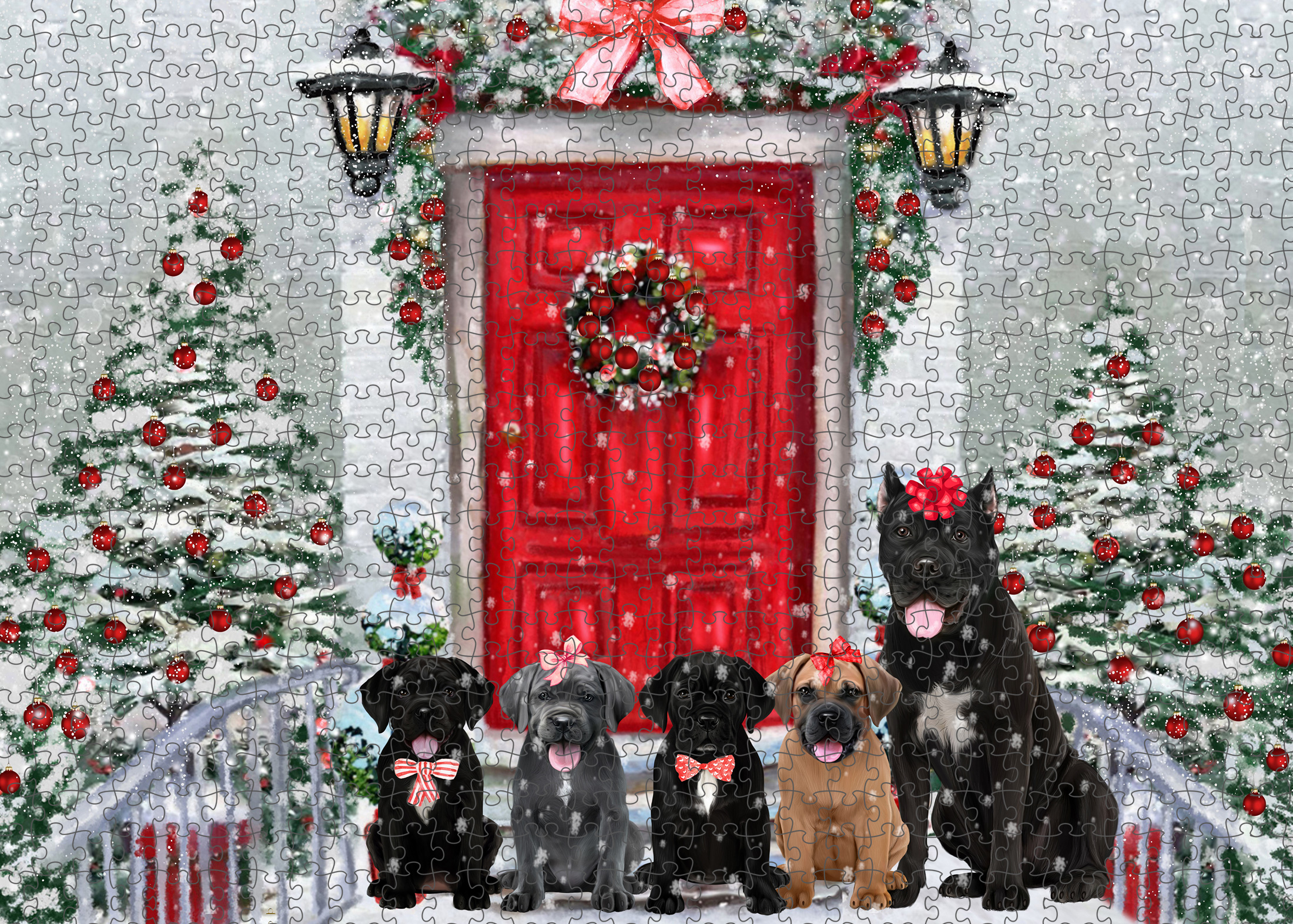 Christmas Cane Corso Dog Photo Jigsaw Interlocking 200 Pcs. Puzzle - Bild 3 von 9