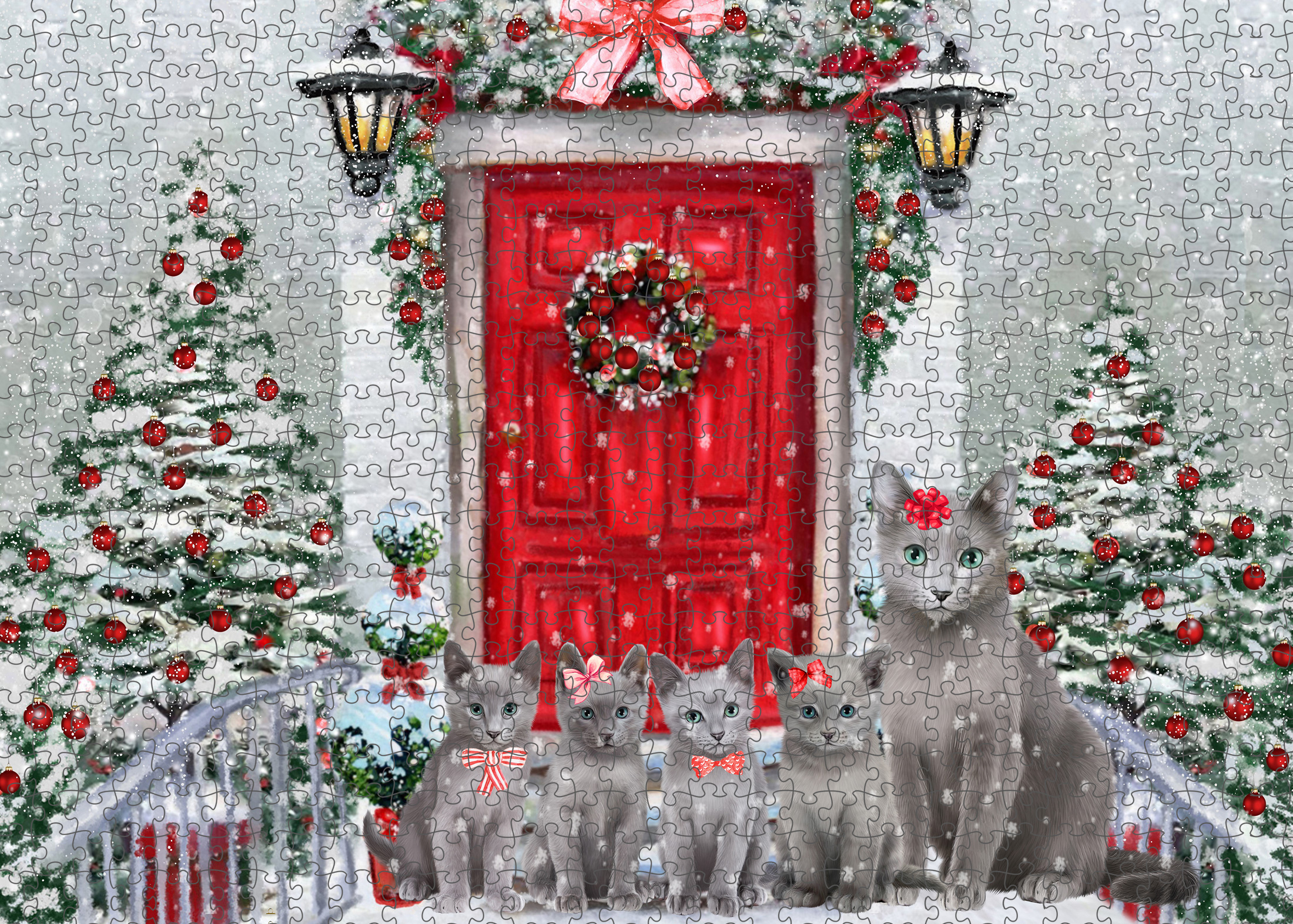 Russian Blue Jigsaw Puzzle for Adults Interlocking Games Christmas Cat Gift NWT - Picture 31 of 49