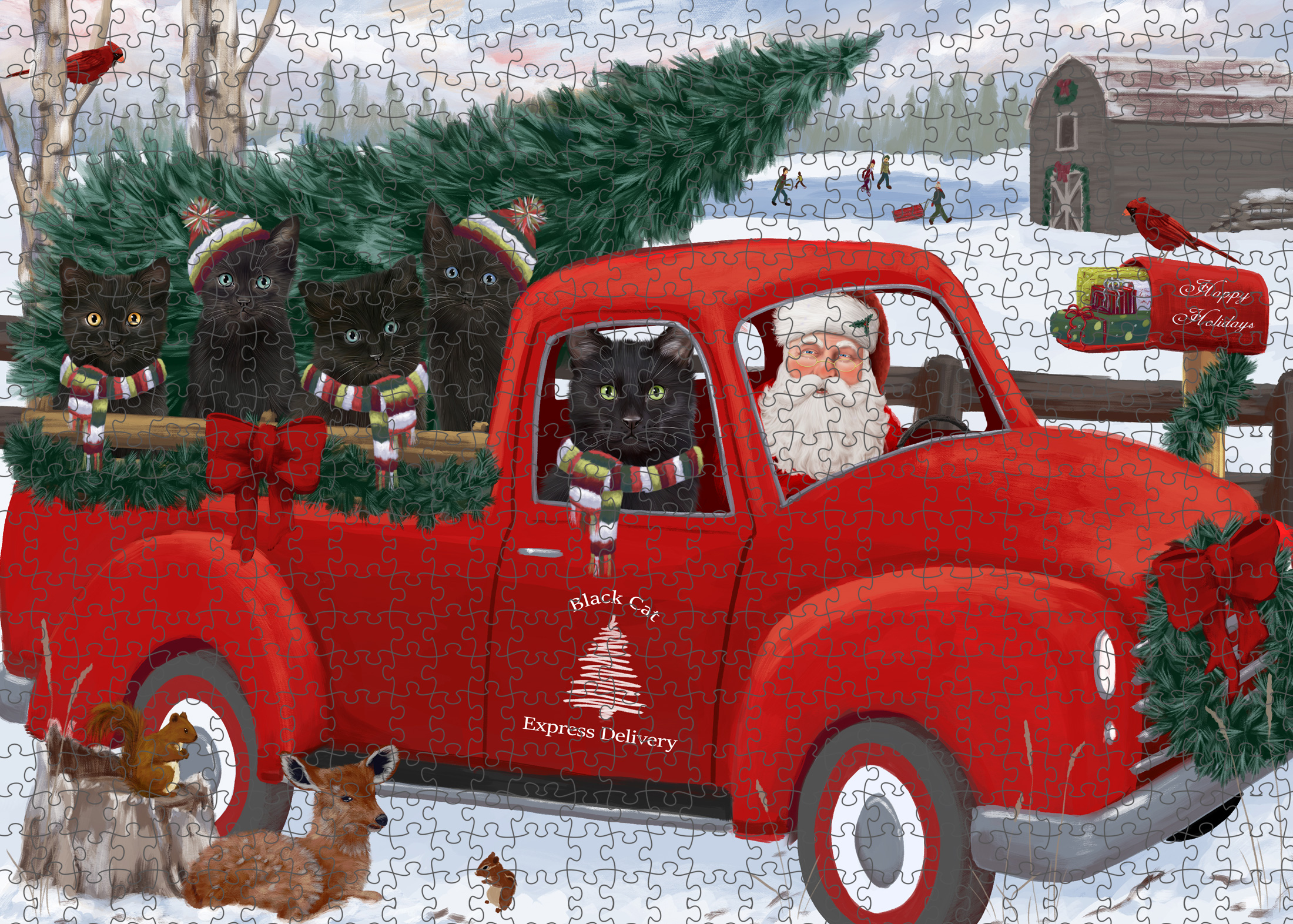 Black Cat Jigsaw Puzzle for Adults Interlocking Games Christmas Gift NWT - Picture 10 of 51