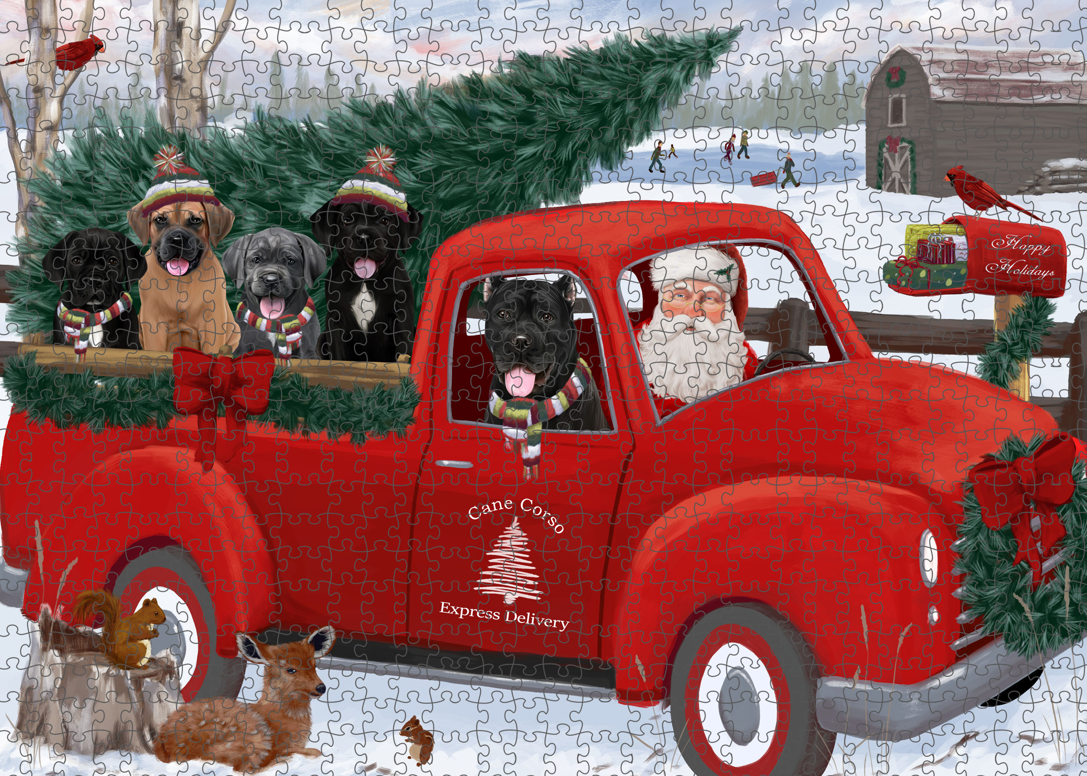 Christmas Cane Corso Dog Photo Jigsaw Interlocking 200 Pcs. Puzzle - Bild 4 von 9