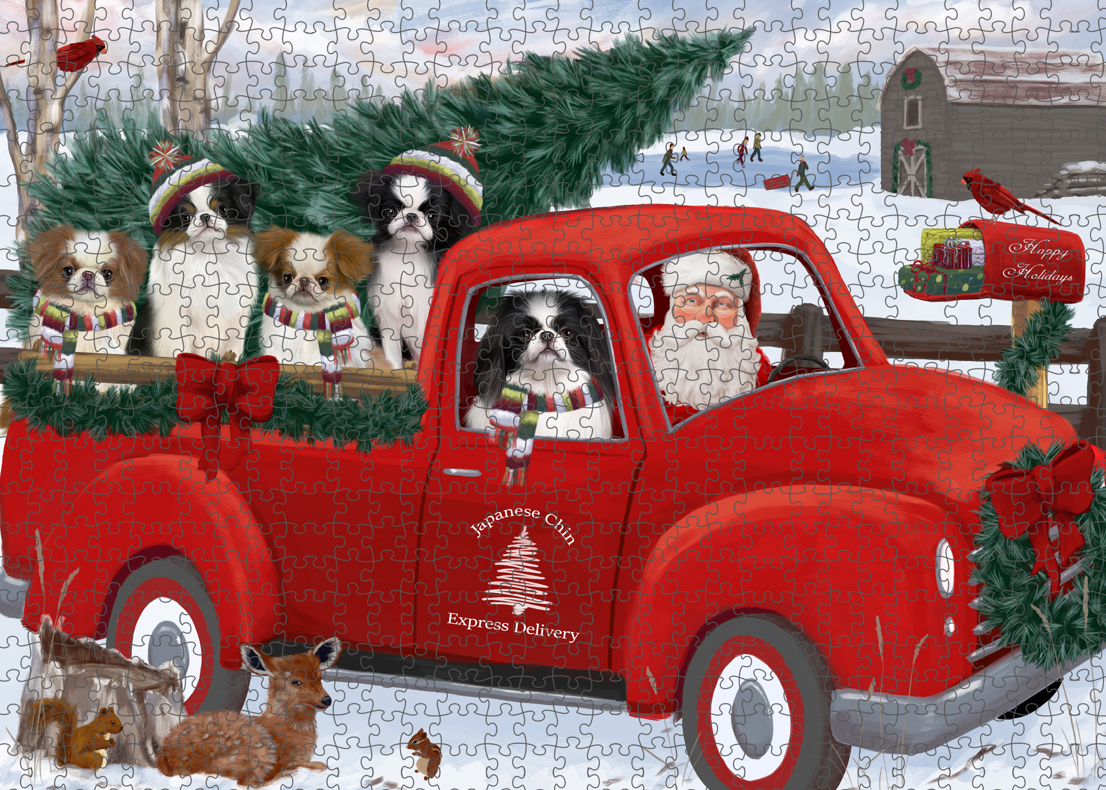 Japanese Chin Jigsaw Puzzle for Adults Interlocking Games Christmas Dog Gift NWT - Picture 10 of 41