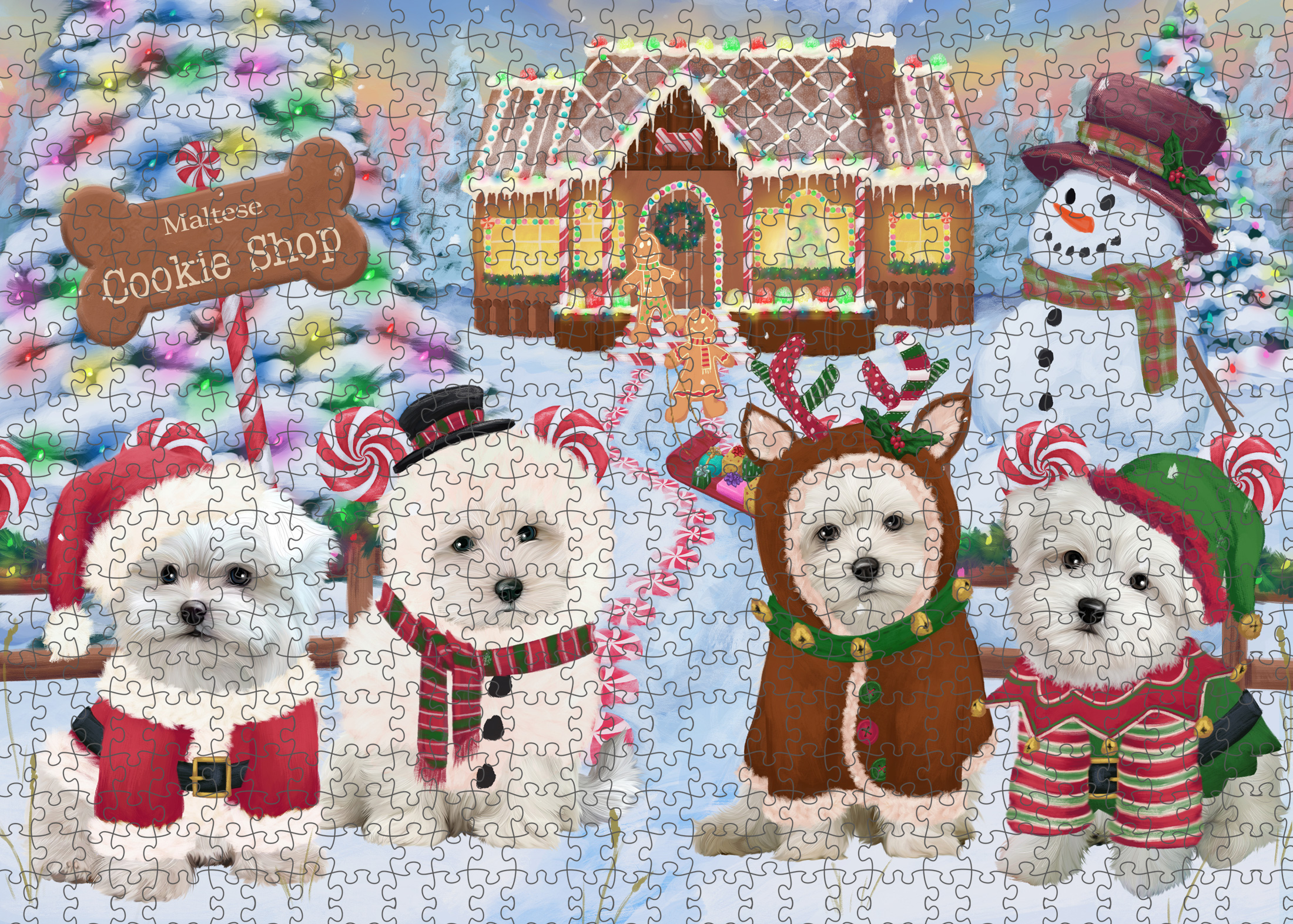 Maltese Jigsaw Puzzle for Adults Interlocking Games Christmas Dog Gift NWT - Picture 15 of 50