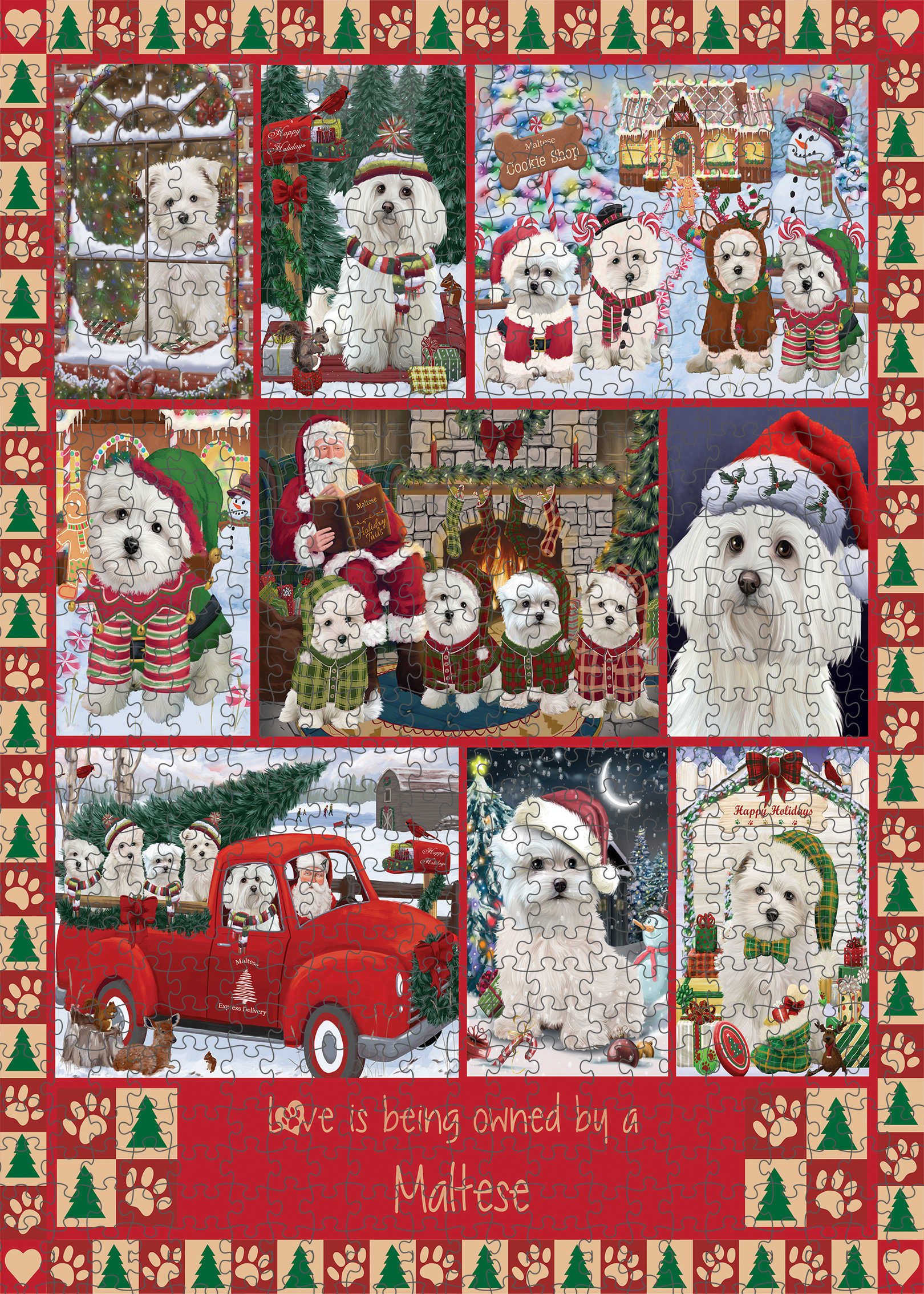 Maltese Jigsaw Puzzle for Adults Interlocking Games Christmas Dog Gift NWT - Picture 44 of 50