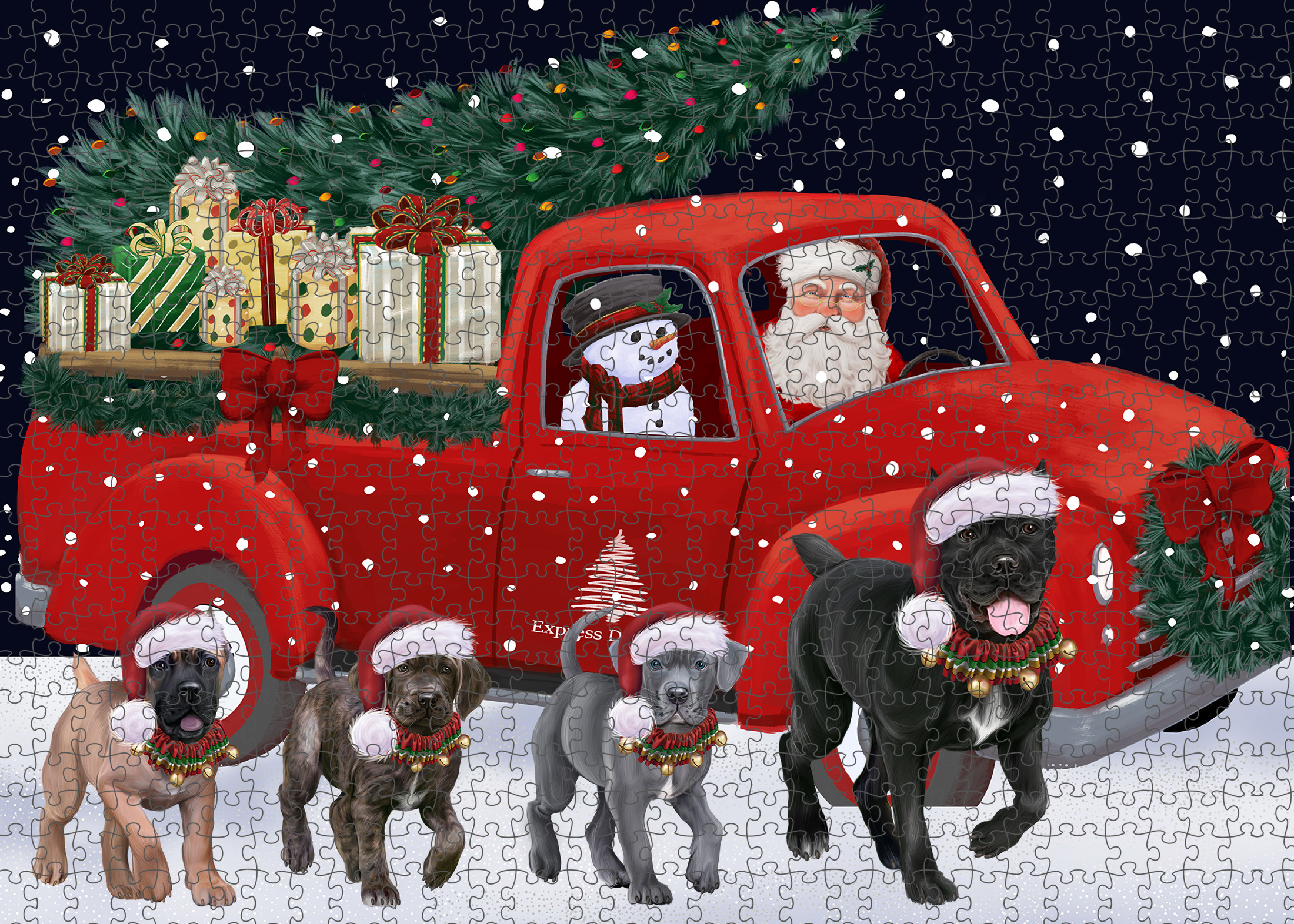 Christmas Cane Corso Dog Photo Jigsaw Interlocking 200 Pcs. Puzzle - Bild 5 von 9