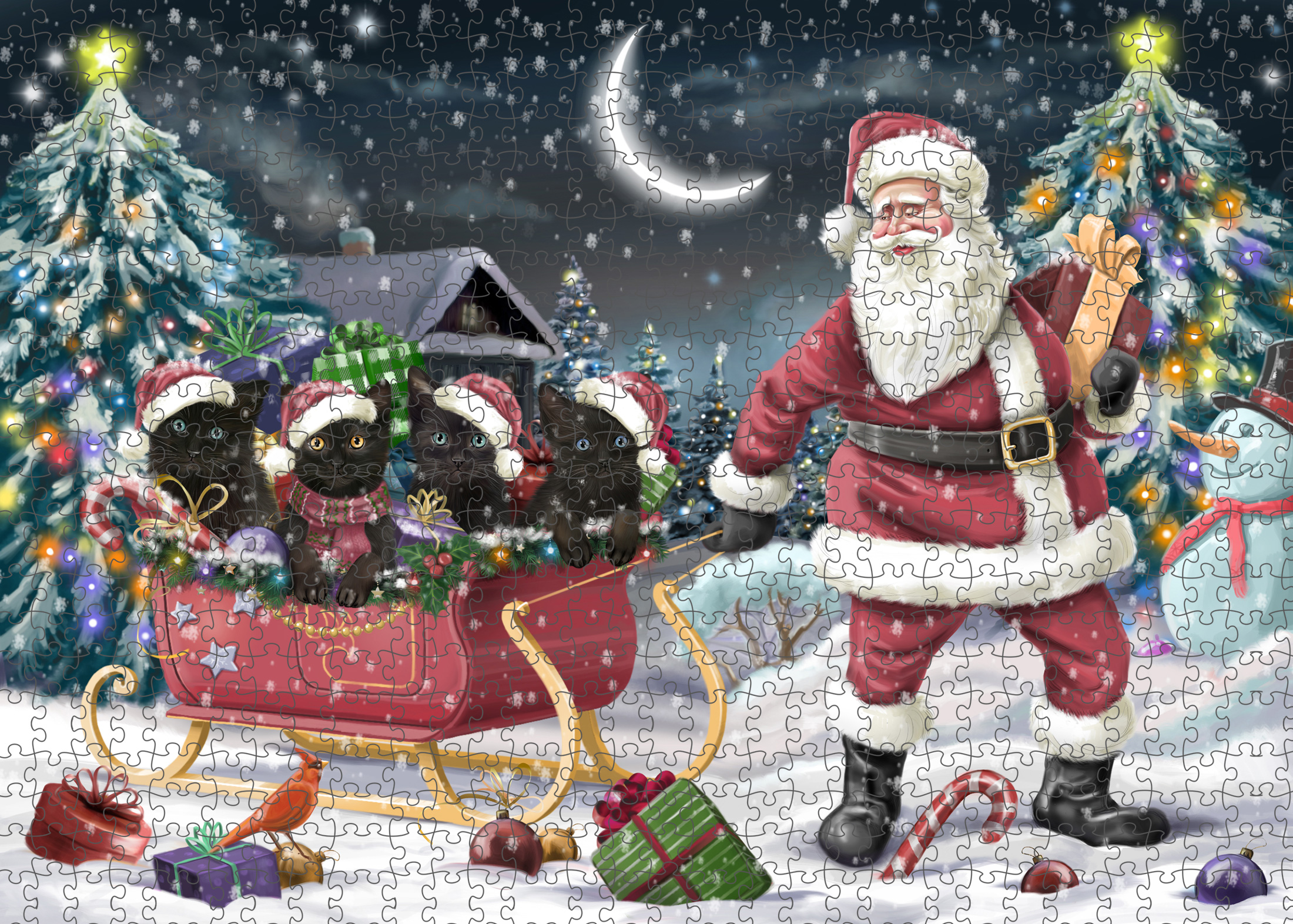 Black Cat Jigsaw Puzzle for Adults Interlocking Games Christmas Gift NWT - Picture 15 of 51