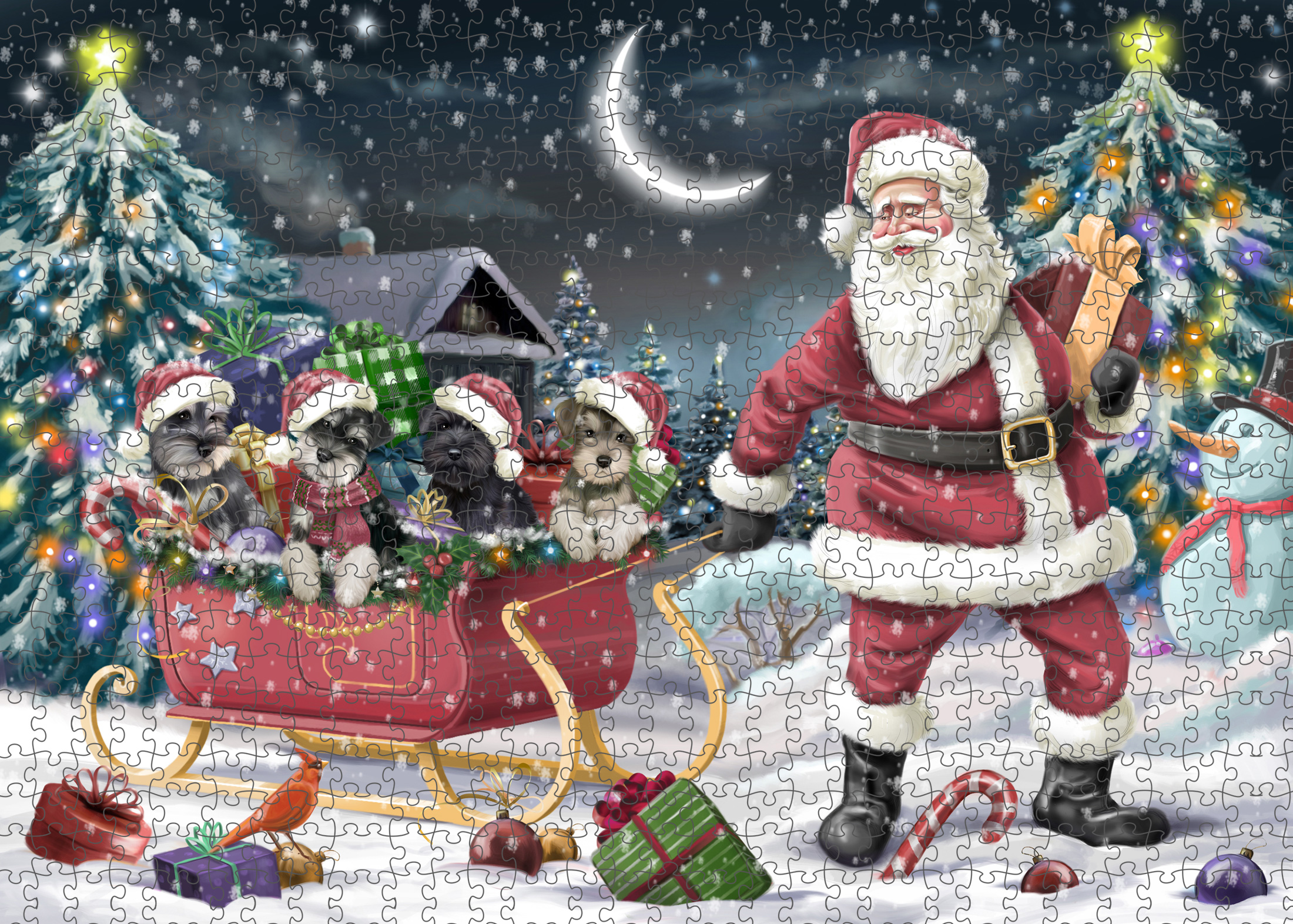 Schnauzer Jigsaw Puzzle for Adults Interlocking Games Christmas Dog Gift NWT - Picture 15 of 53