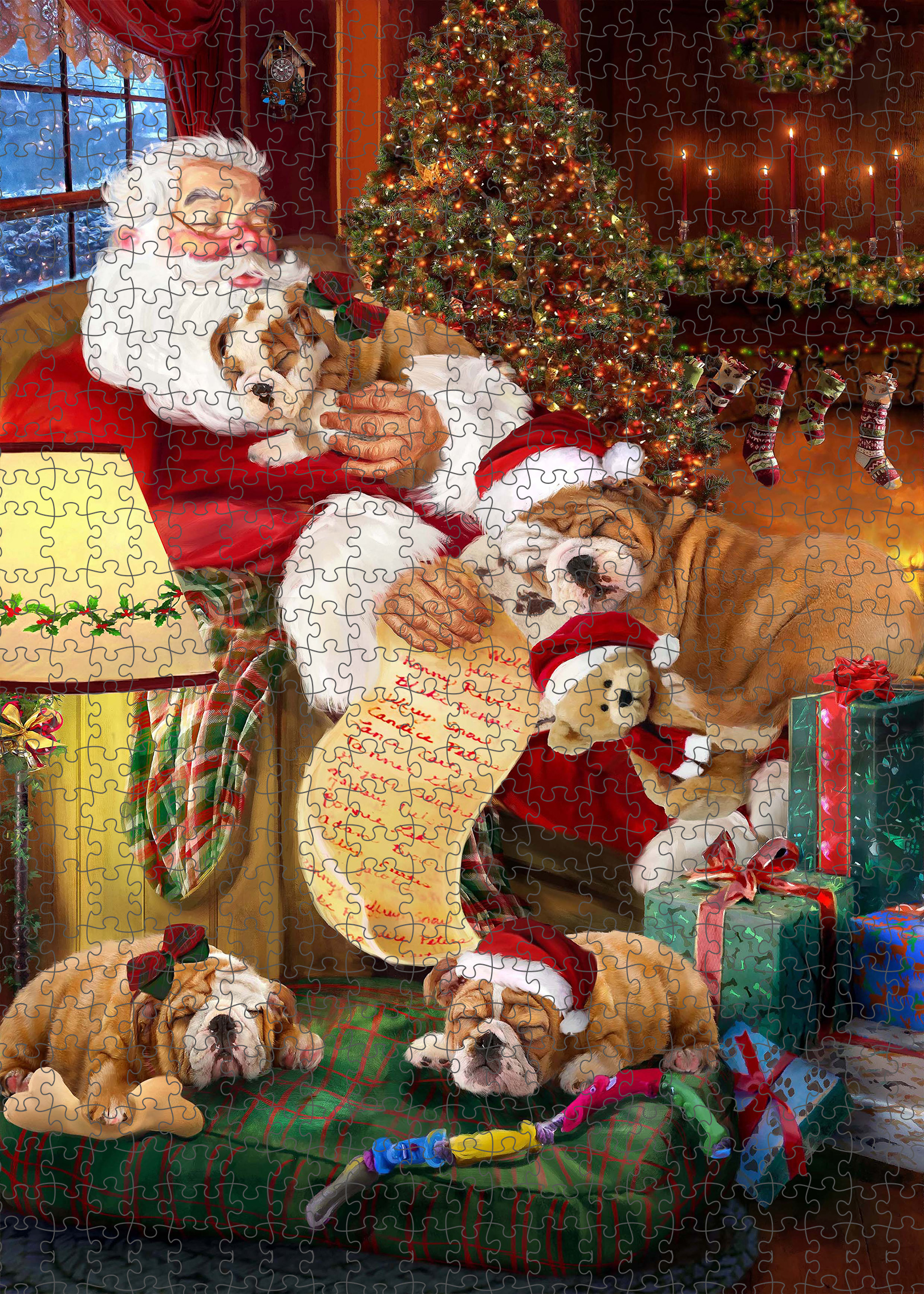 Christmas Bulldog Photo Jigsaw Interlocking 200 Pcs. Puzzle - Picture 40 of 62