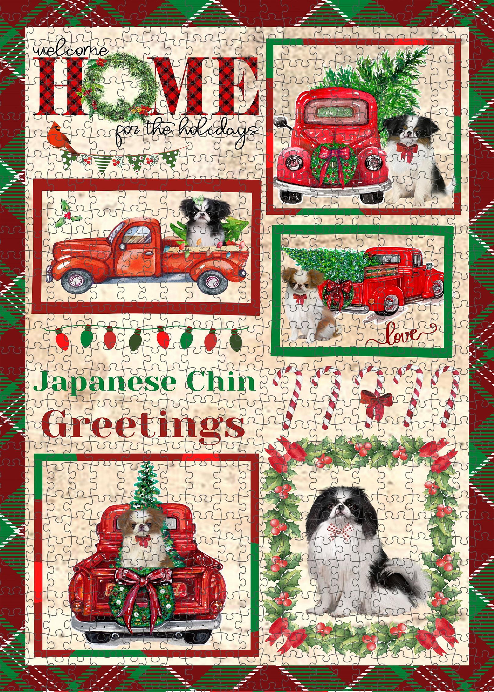 Japanese Chin Jigsaw Puzzle for Adults Interlocking Games Christmas Dog Gift NWT - Picture 14 of 41