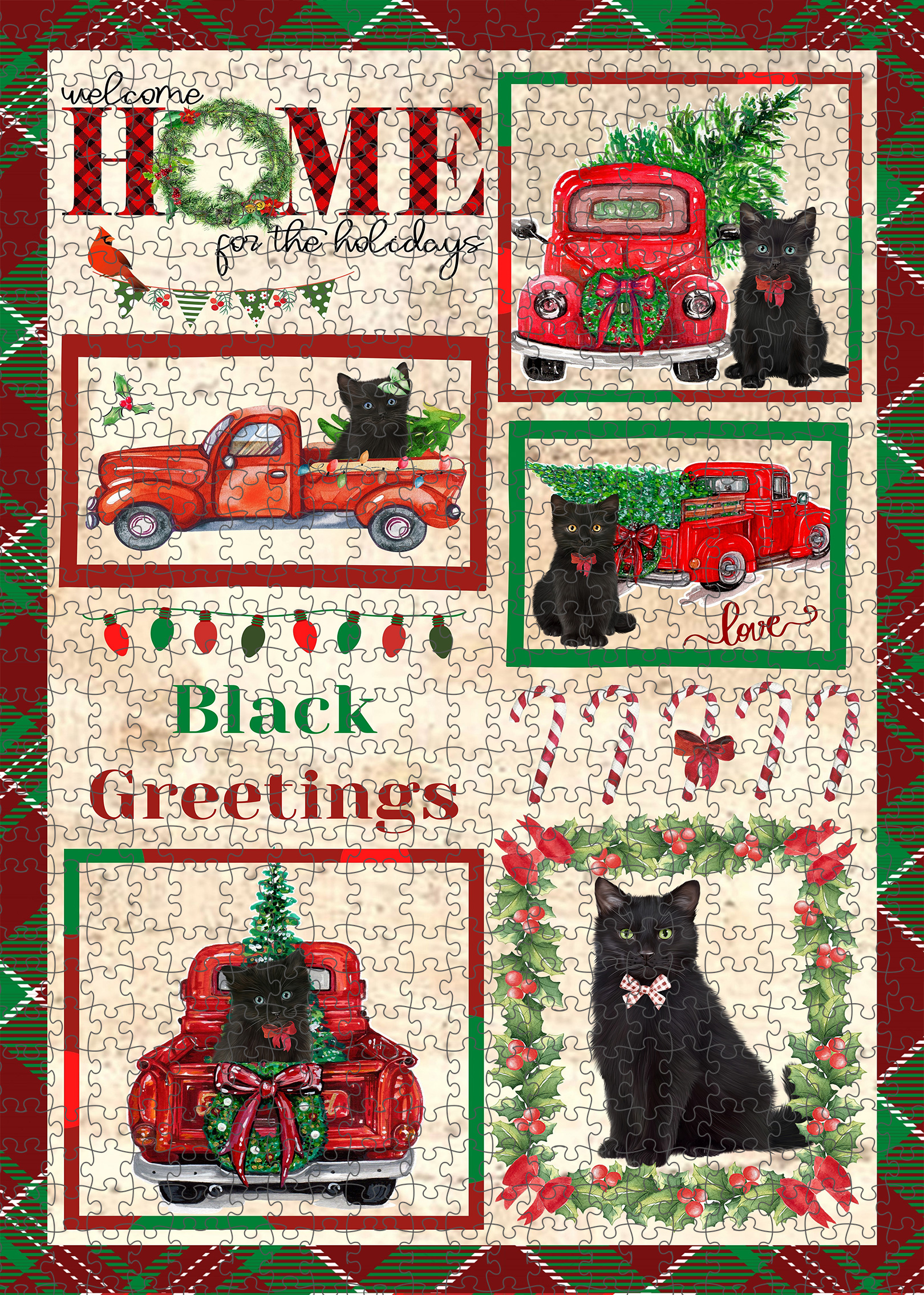 Black Cat Jigsaw Puzzle for Adults Interlocking Games Christmas Gift NWT - Picture 16 of 51