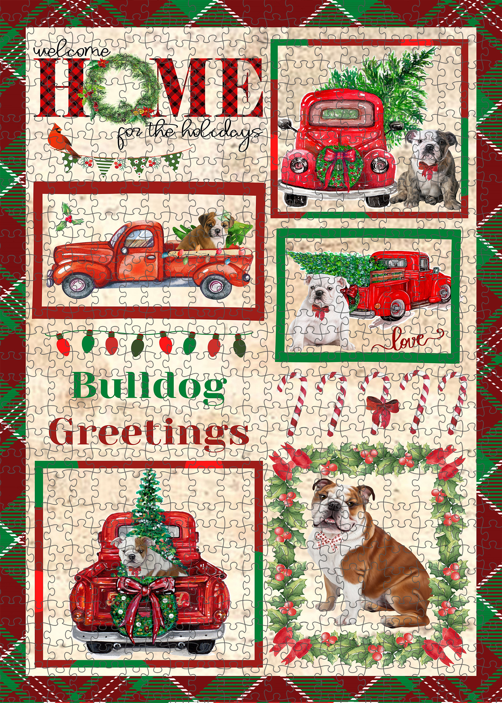 Christmas Bulldog Photo Jigsaw Interlocking 200 Pcs. Puzzle - Picture 55 of 62