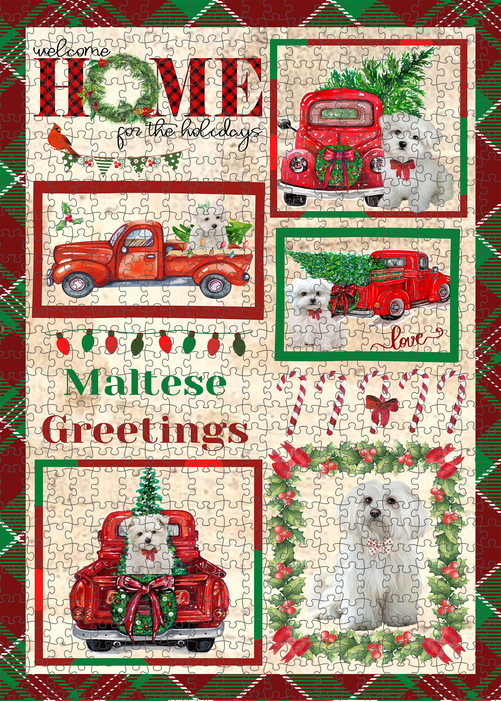 Maltese Jigsaw Puzzle for Adults Interlocking Games Christmas Dog Gift NWT - Picture 14 of 50